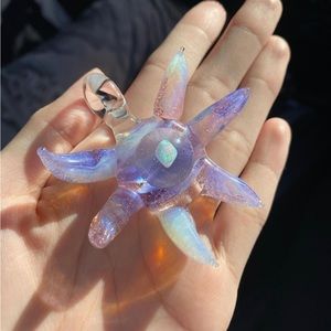 Glass sun opal pendant